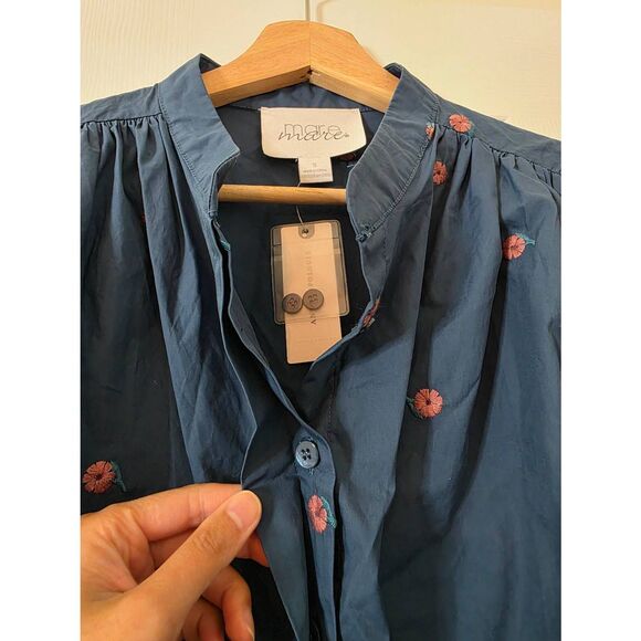 Anthropologie Mare Mare Puff-Sleeve Embroidered Blouse S NWT $138 - Picture 7 of 11